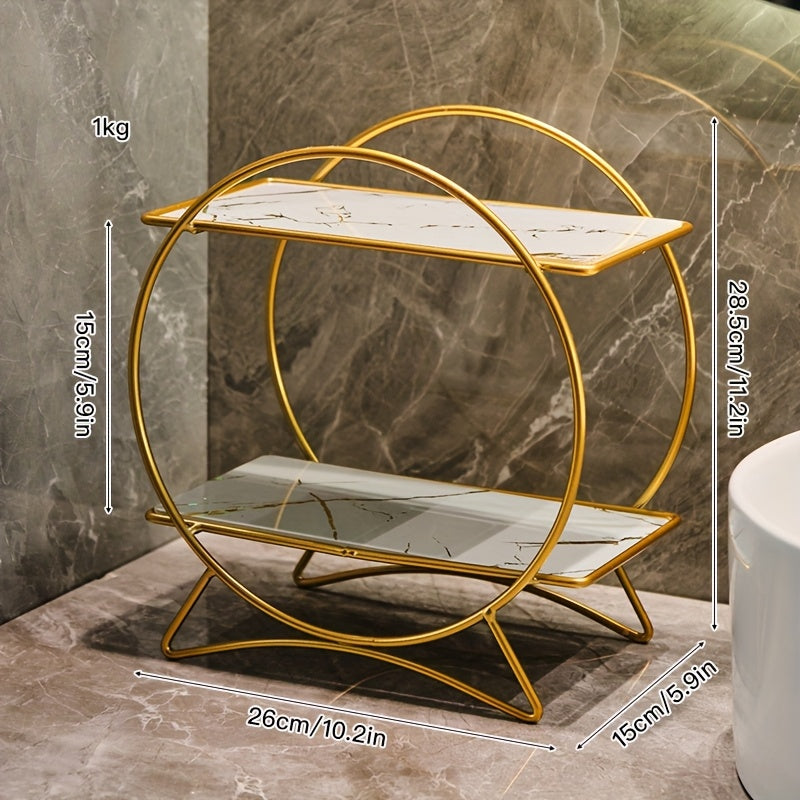 Organiseur de salle de bain 2 niveaux | Métal, 4 coloris