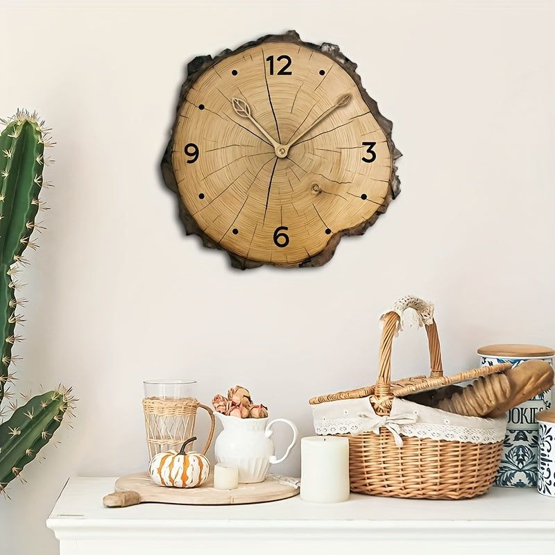 Horloge murale rondin de bois | Bois naturel, Ø 30 cm