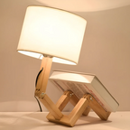 Lampe à poser Rilna | Bois massif articulé, H 47 cm