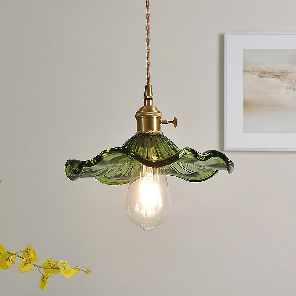 Suspension en verre fleur | Abat-jour Ø25 cm, 3 coloris