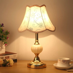 Lampe à poser Quixy | Abat-jour floral, 26 × 42 cm