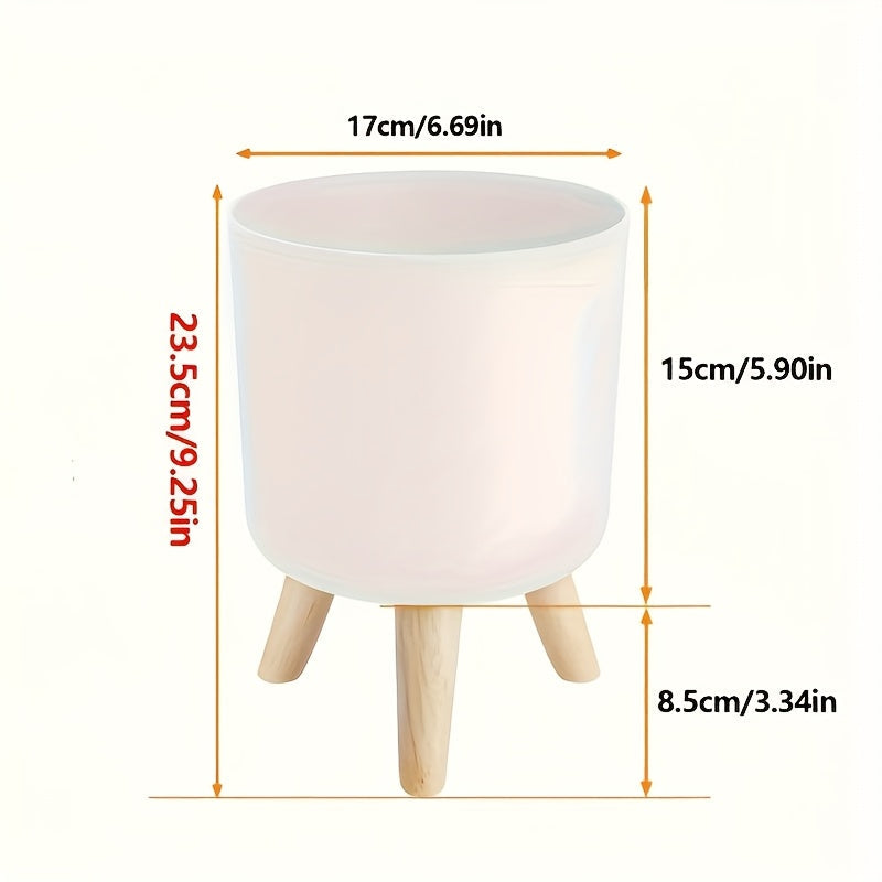 Cache-pot rond sur pieds en bois | 3 tailles, 2 coloris