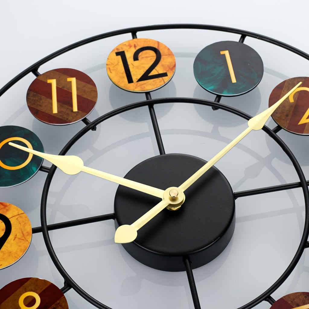 Horloge murale en métal coloré | Rétro en fer, Ø 37 cm