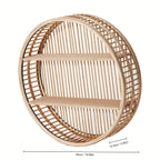 Étagère murale ronde en bambou | Ø 50 cm, 2 niveaux