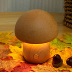 Veilleuse champignon Portobello | Bois naturel rechargeable