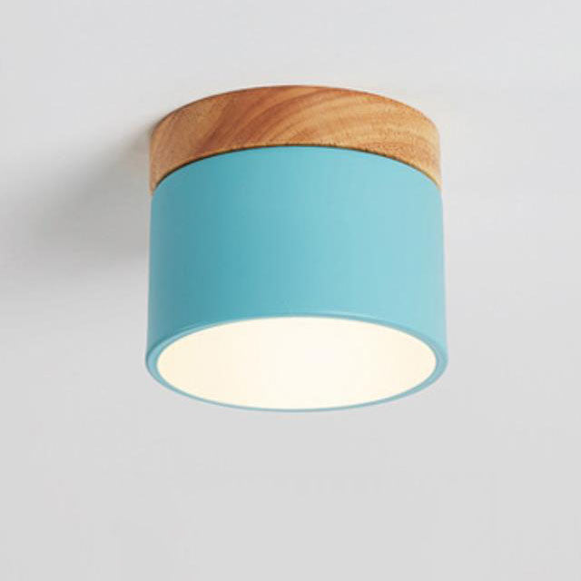 Plafonnier LED scandinave Macaron | Bois naturel, 7 coloris