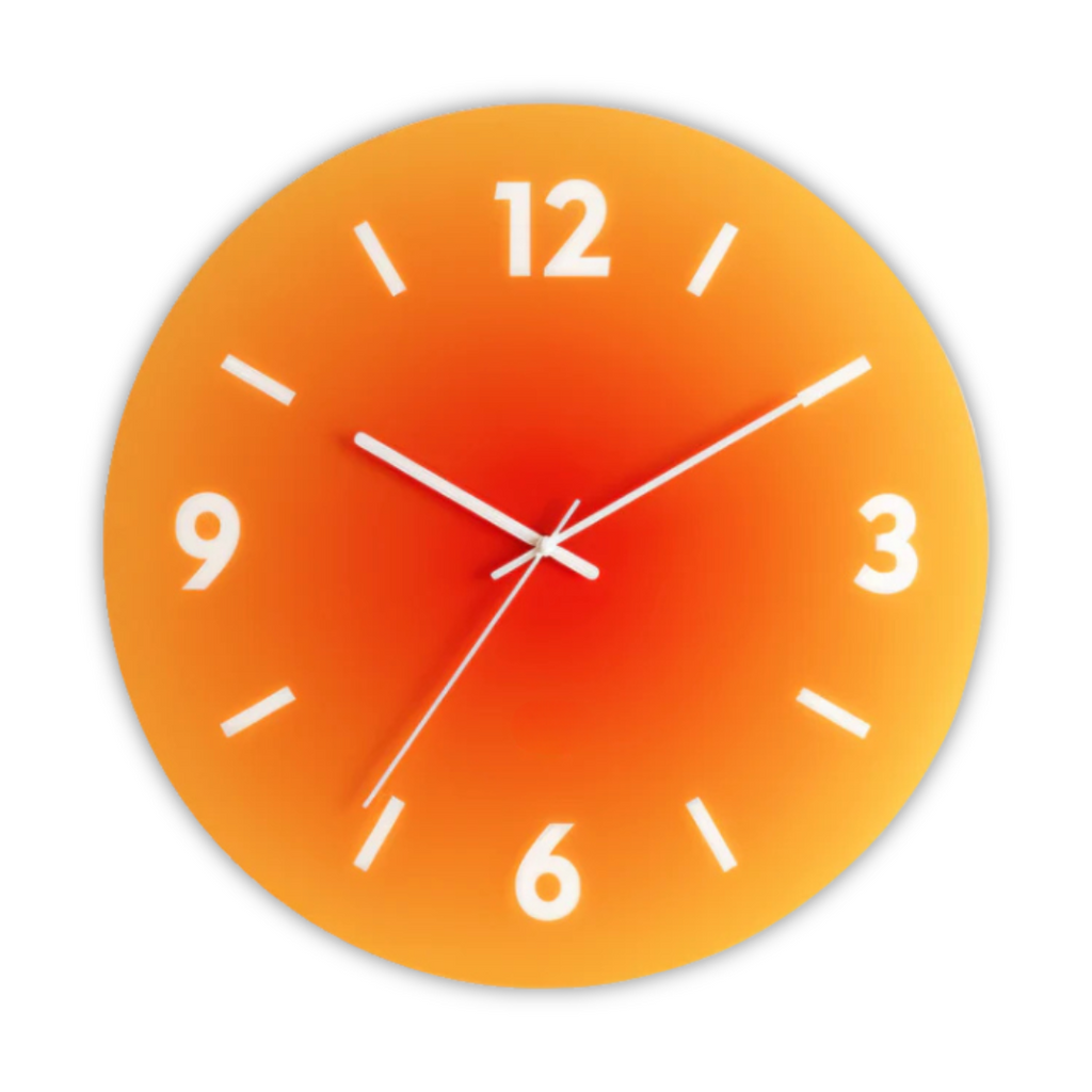 Horloge murale Sunset | Verre trempé dégradé, Ø 30 cm