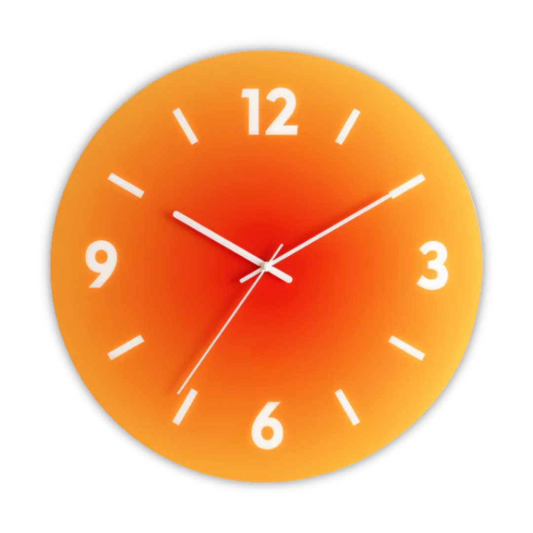 Horloge murale Sunset | Verre trempé dégradé, Ø 30 cm