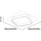Plafonnier LED carré 24 cm | 22 W blanc chaud, profil 5 cm