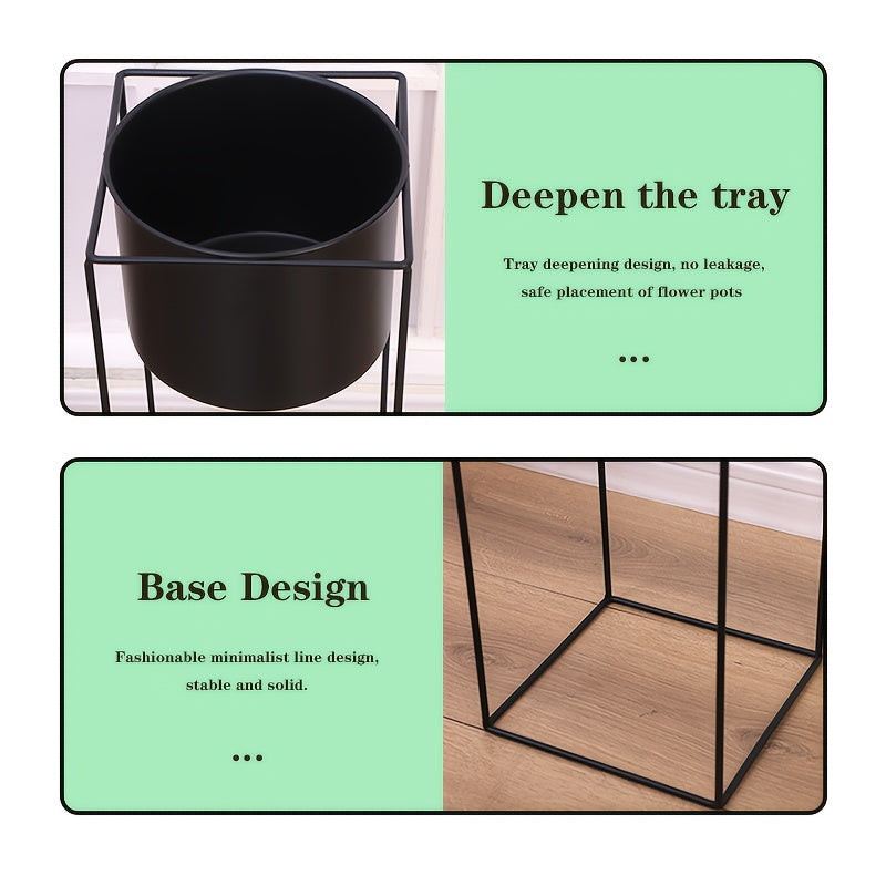Support à plantes en métal noir | 40 ou 60 cm de hauteur