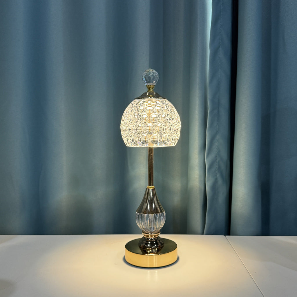 Lampe à poser tactile effet cristal | LED sans fil H 33,5 cm