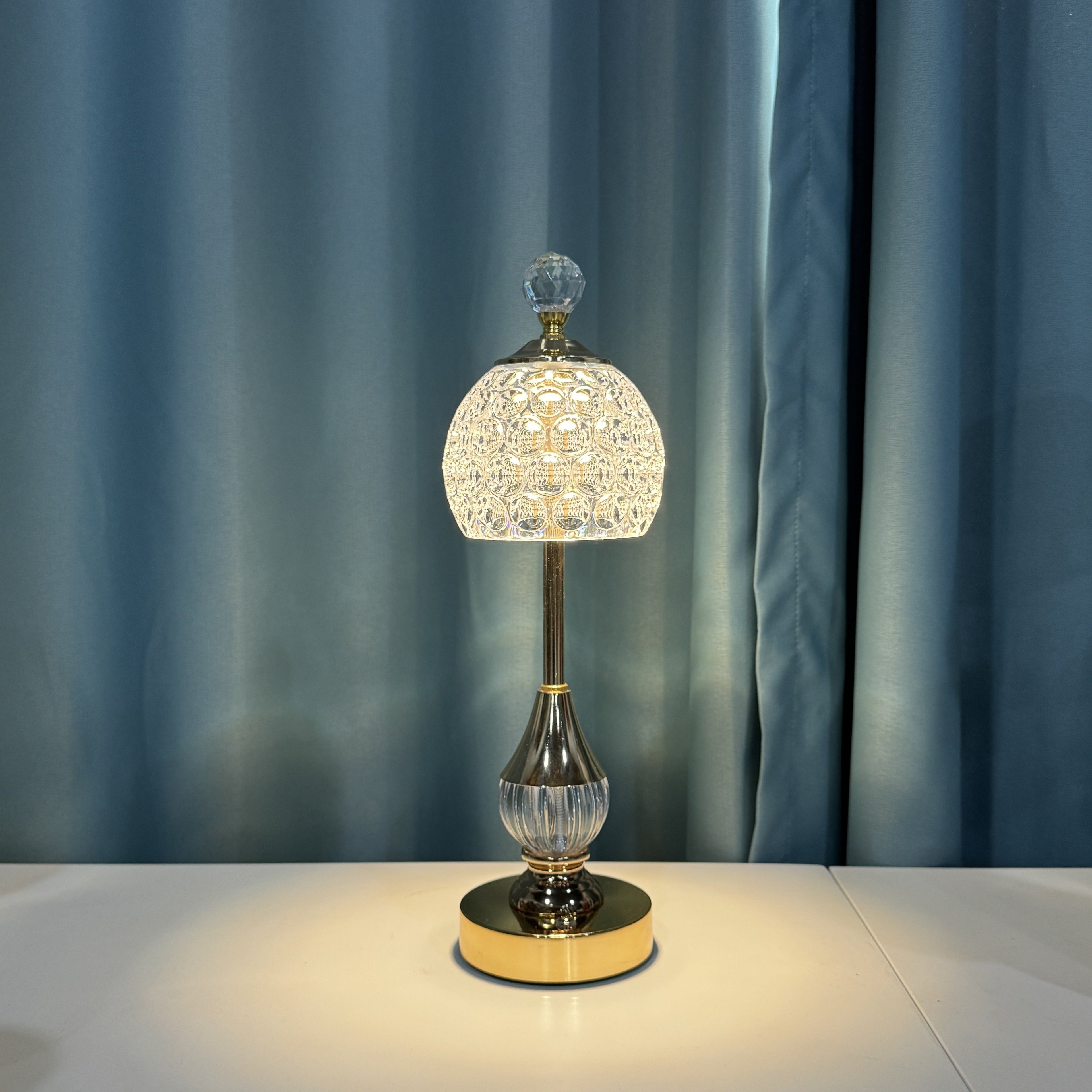 Lampe à poser tactile effet cristal | LED sans fil H 33,5 cm