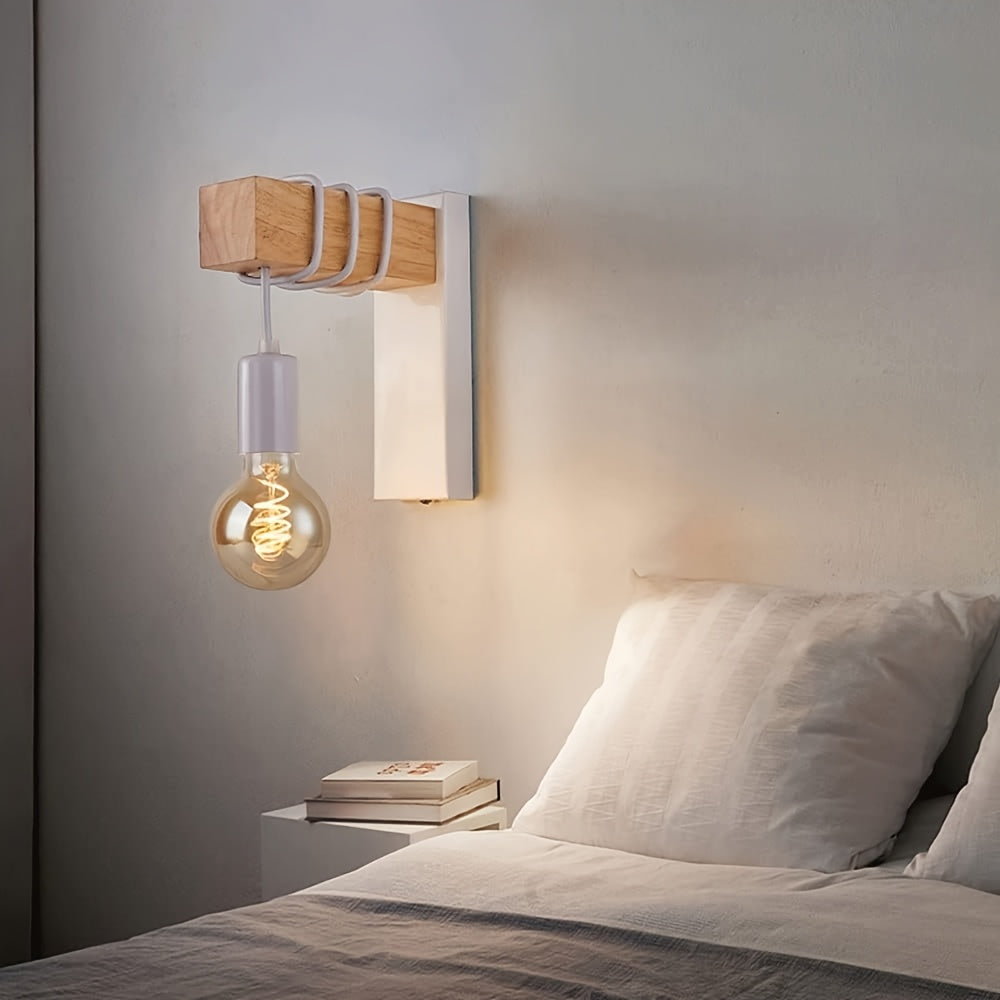 Applique murale industrielle | Métal et bois E27, 2 coloris