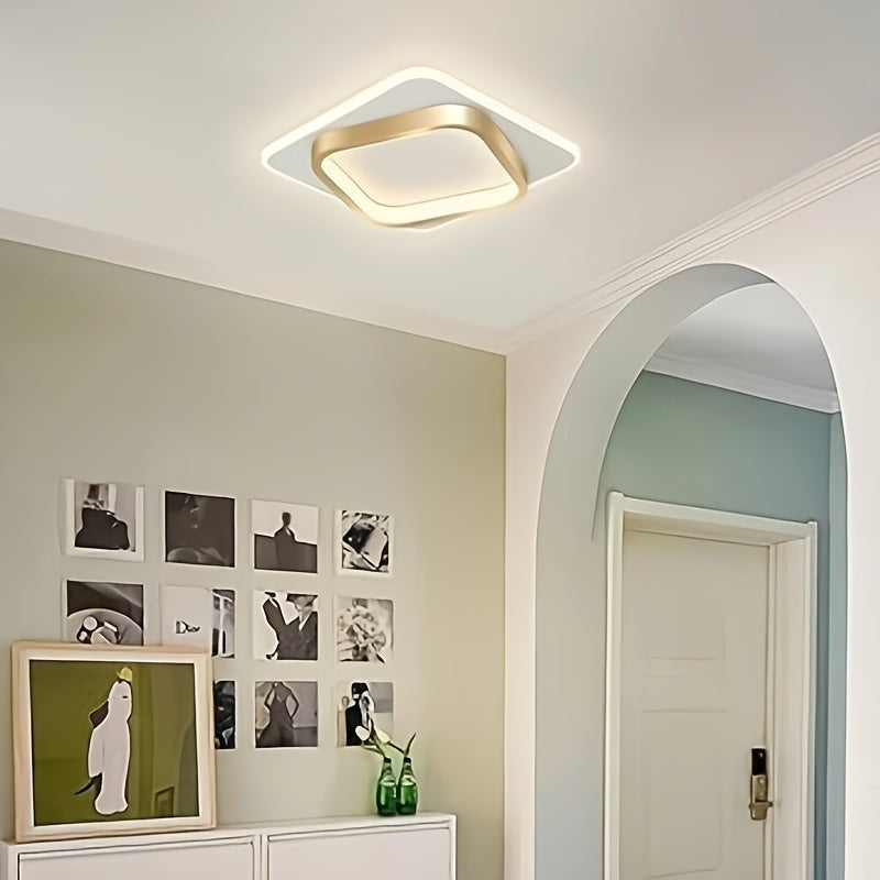Plafonnier LED carré 24 cm | 22 W blanc chaud, profil 5 cm