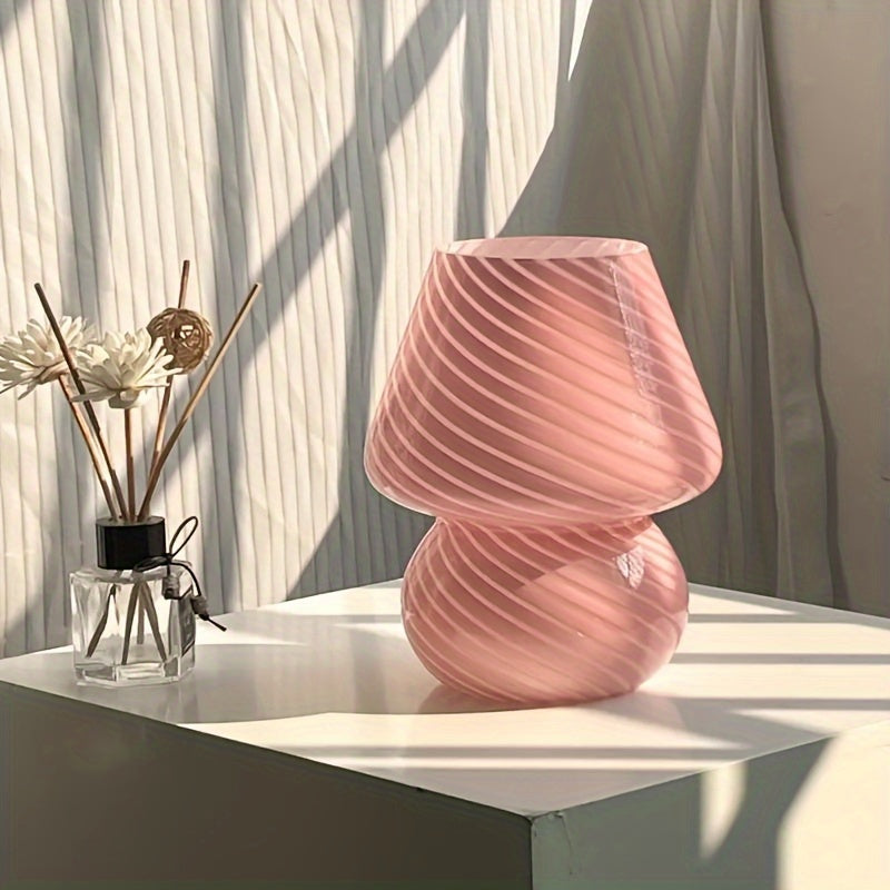 Lampe champignon en verre façon Murano | USB, H 18 cm