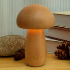 Veilleuse champignon Portobello | Bois naturel rechargeable