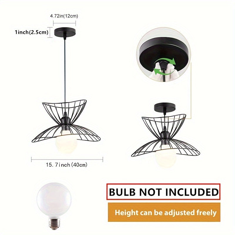 Suspension noire rétro | Ø 40 cm, hauteur réglable