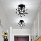 Plafonnier LED Xelio | Étoile géométrique en métal et verre