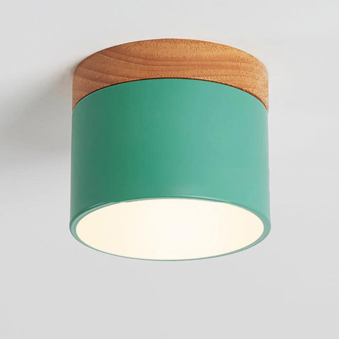 Plafonnier LED scandinave Macaron | Bois naturel, 7 coloris