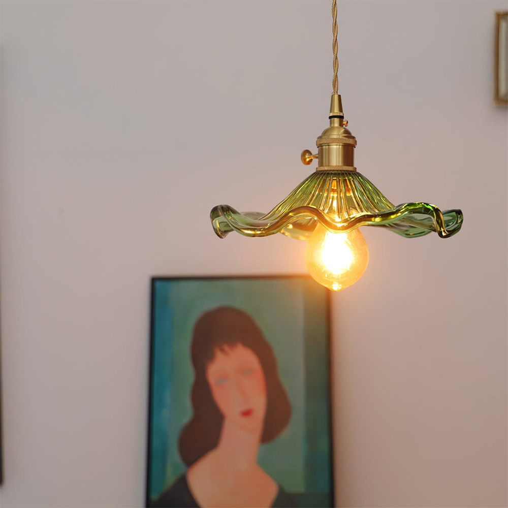 Suspension en verre fleur | Abat-jour Ø25 cm, 3 coloris