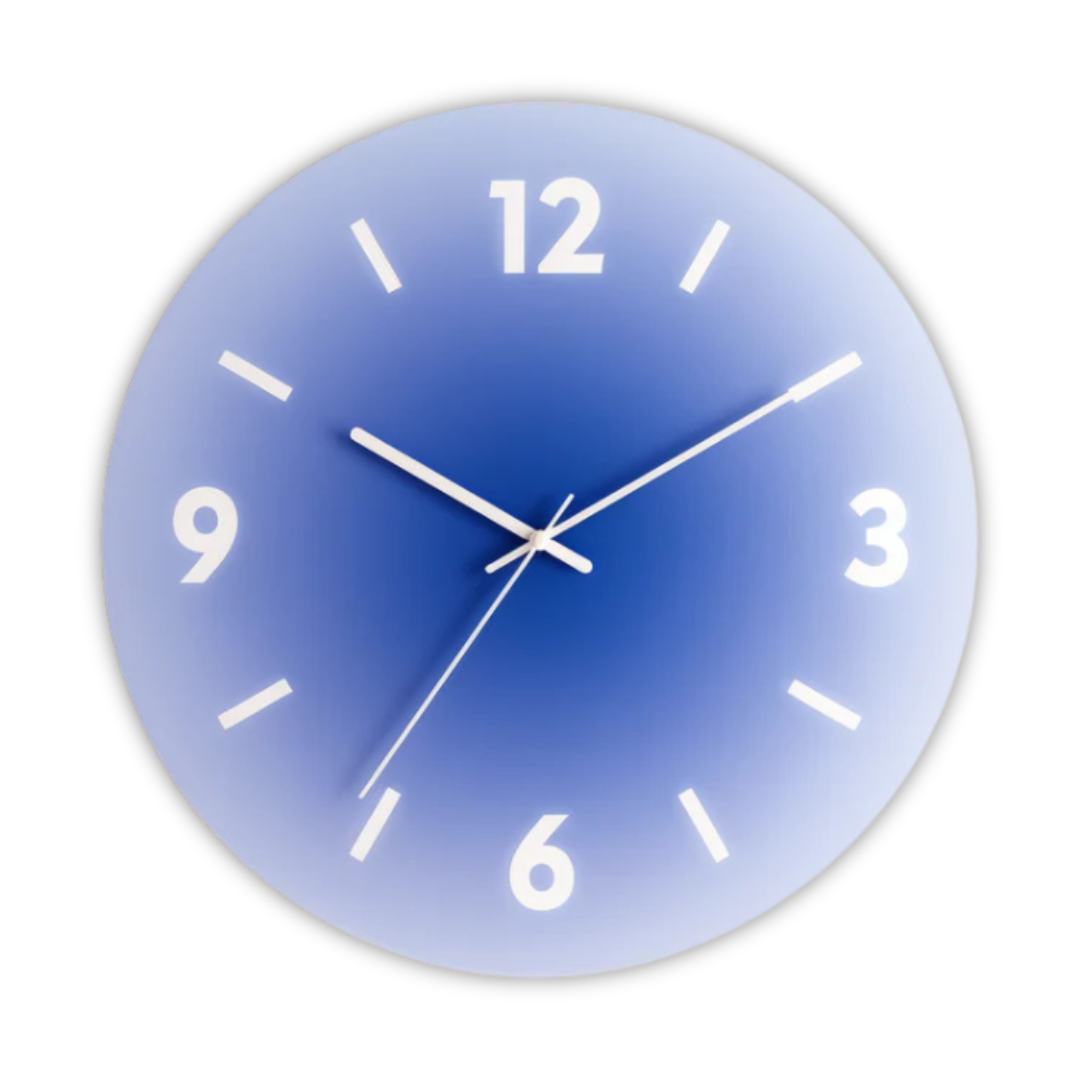 Horloge murale Sunset | Verre trempé dégradé, Ø 30 cm