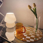 Lampe champignon en verre façon Murano | USB, H 18 cm