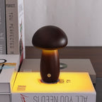 Veilleuse champignon Portobello | Bois naturel rechargeable