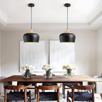 Suspension scandinave | Fer et effet bois, Ø 30 cm
