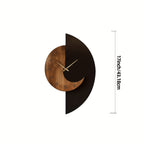Horloge murale demi-lune en bois | Silencieuse, 3 tailles