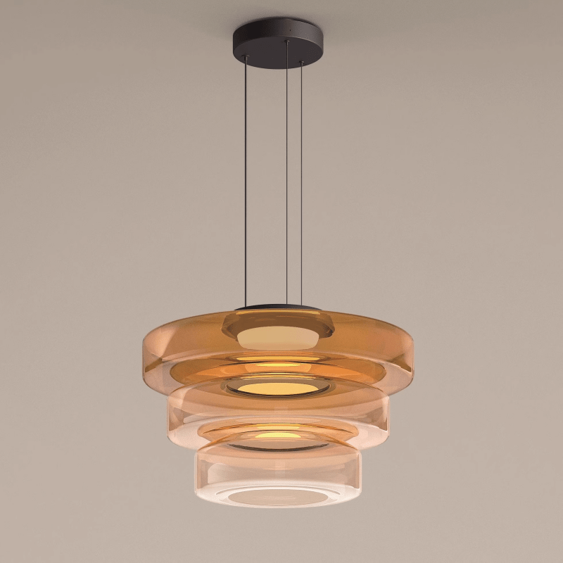 Suspension Bauhaus en verre | Suspension LED à étages, 6 tailles