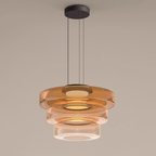 Suspension Bauhaus en verre | Suspension LED à étages, 6 tailles