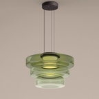 Suspension Bauhaus en verre | Suspension LED à étages, 6 tailles