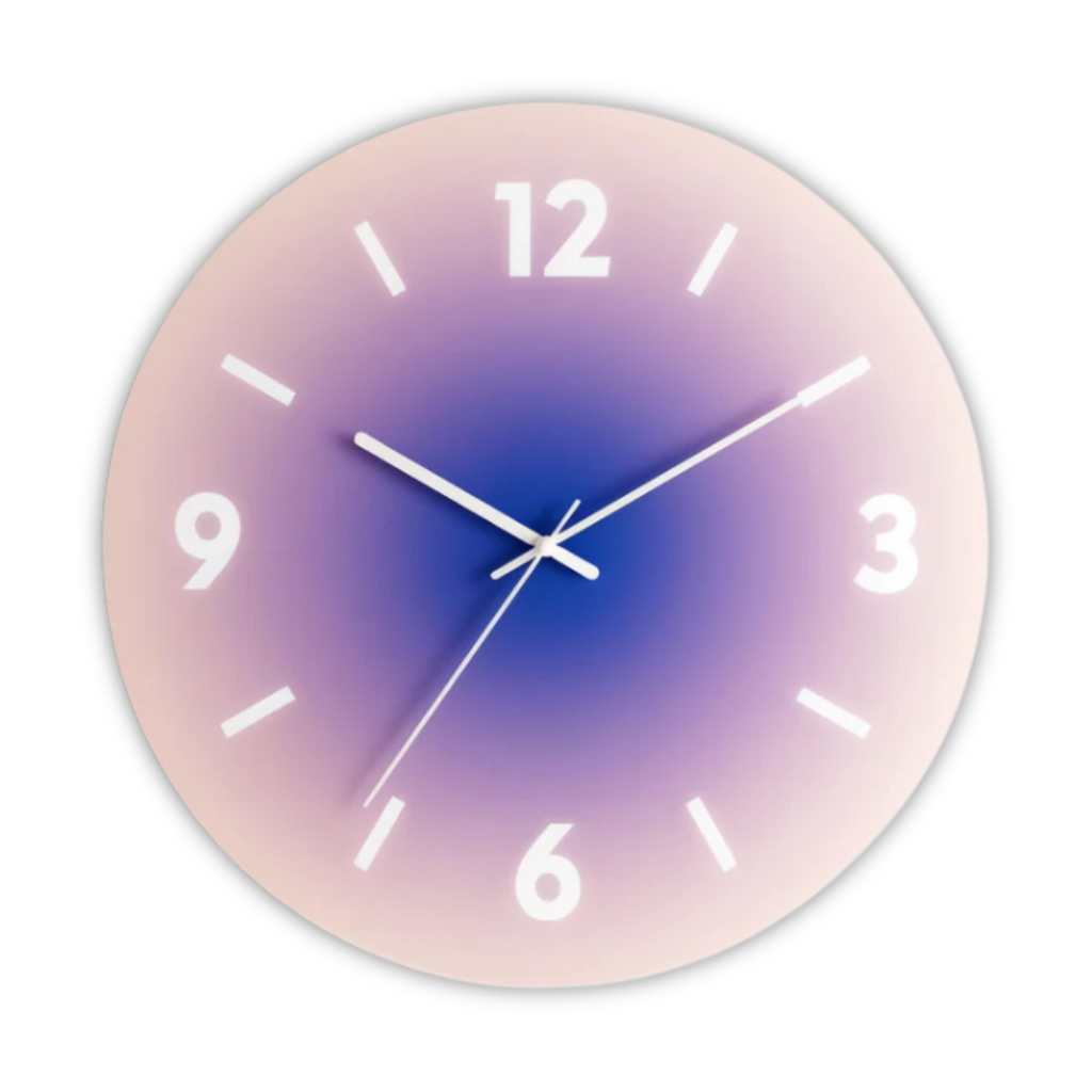 Horloge murale Sunset | Verre trempé dégradé, Ø 30 cm