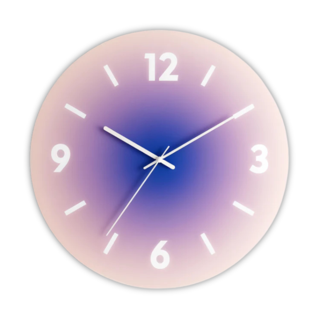 Horloge murale Sunset | Verre trempé dégradé, Ø 30 cm