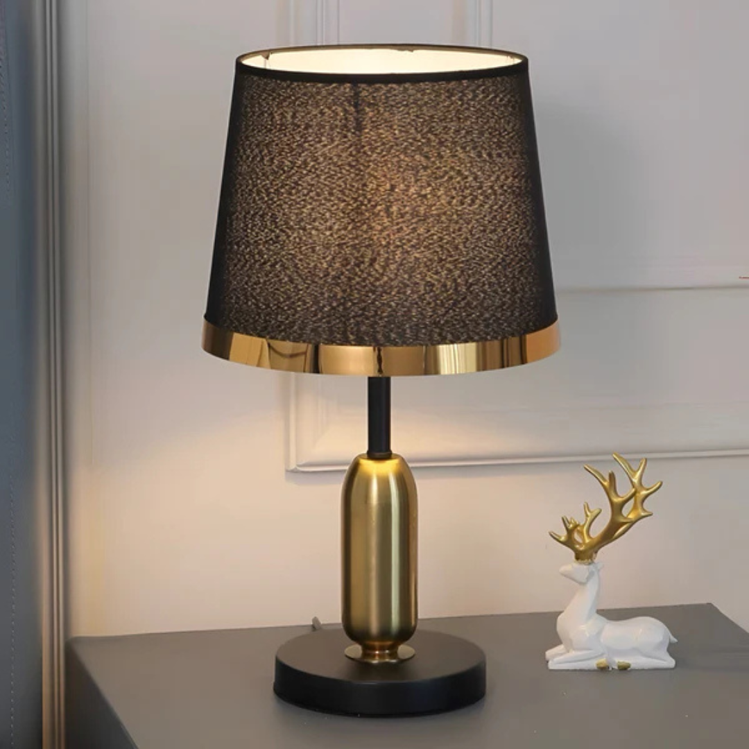 Lampe à poser vintage noir et or | Accent rétro 42 cm