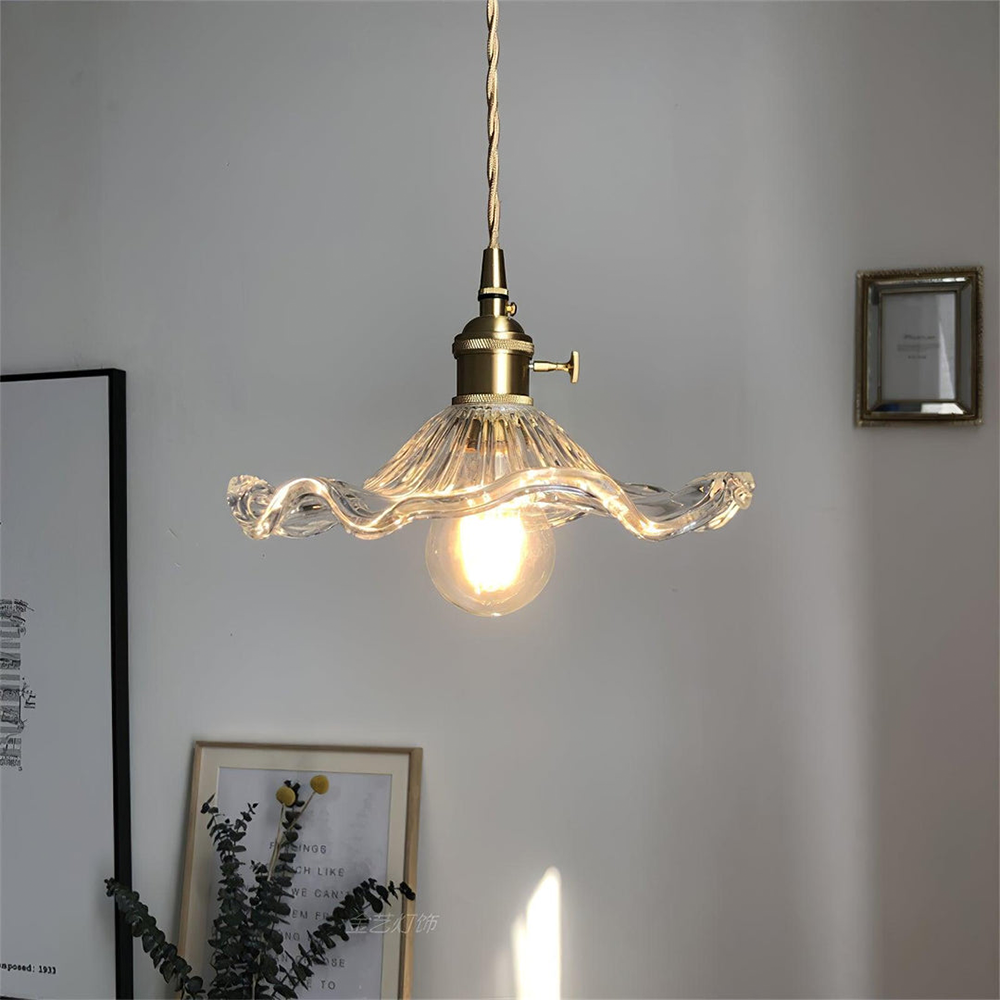 Suspension en verre fleur | Abat-jour Ø25 cm, 3 coloris