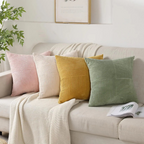 Housse de coussin en velours côtelé | 45 × 45 cm, rayée