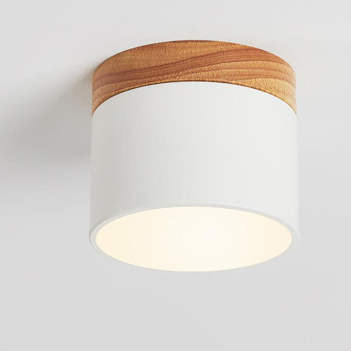 Plafonnier LED scandinave Macaron | Bois naturel, 7 coloris