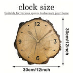 Horloge murale rondin de bois | Bois naturel, Ø 30 cm