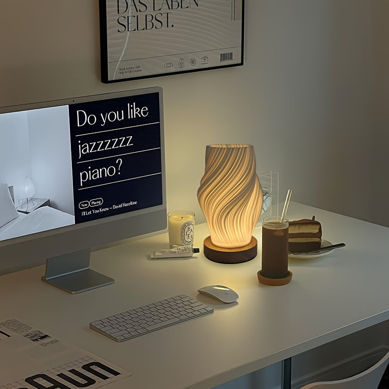 Lampe à poser LED Swirl | Chevet et bureau, 3 intensités