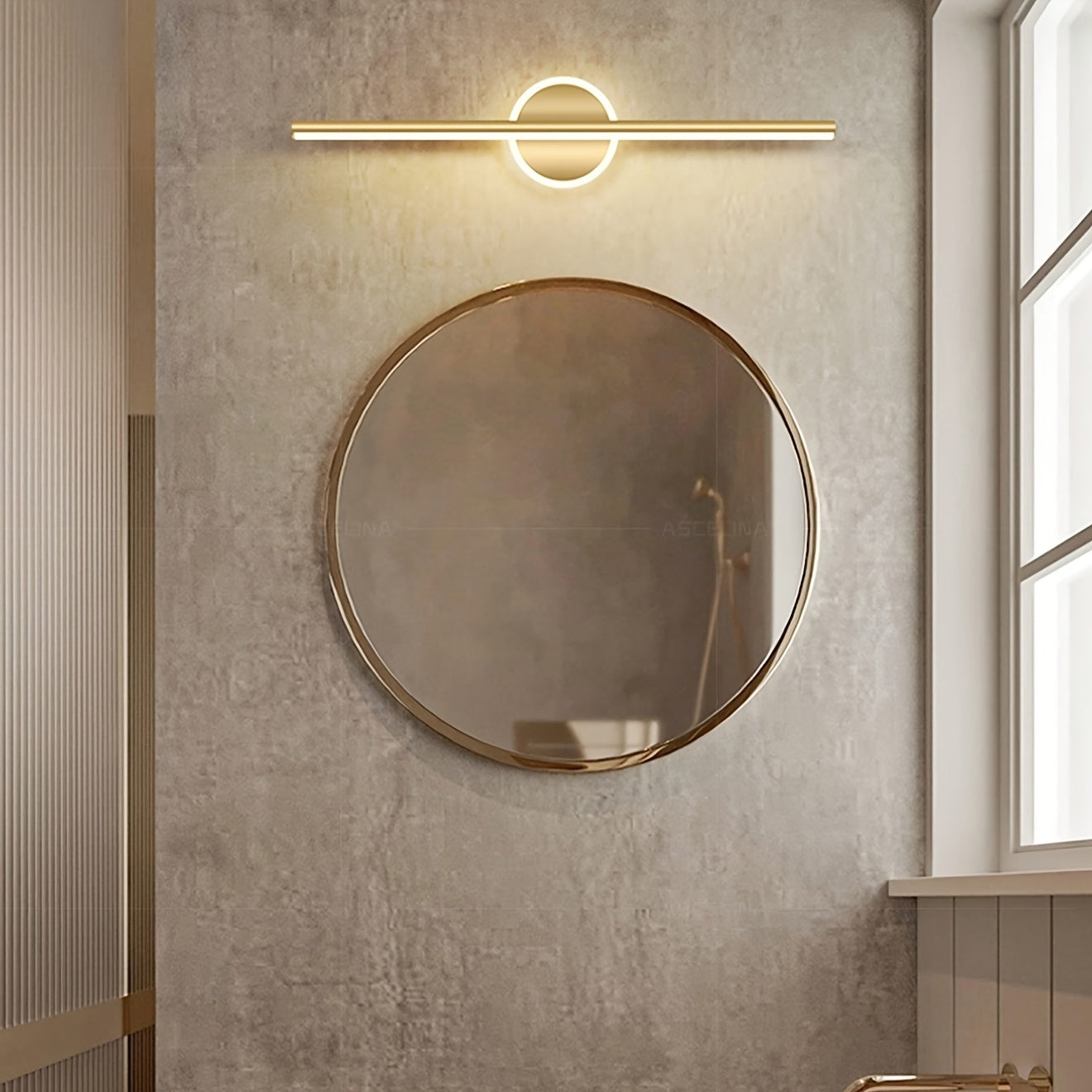 Applique LED pour miroir 60 cm | Barre linéaire noire ou dorée