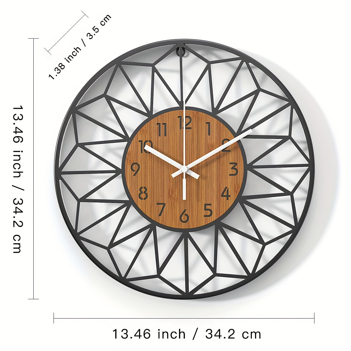 Horloge murale moderne | Cadran effet bois, 3 tailles