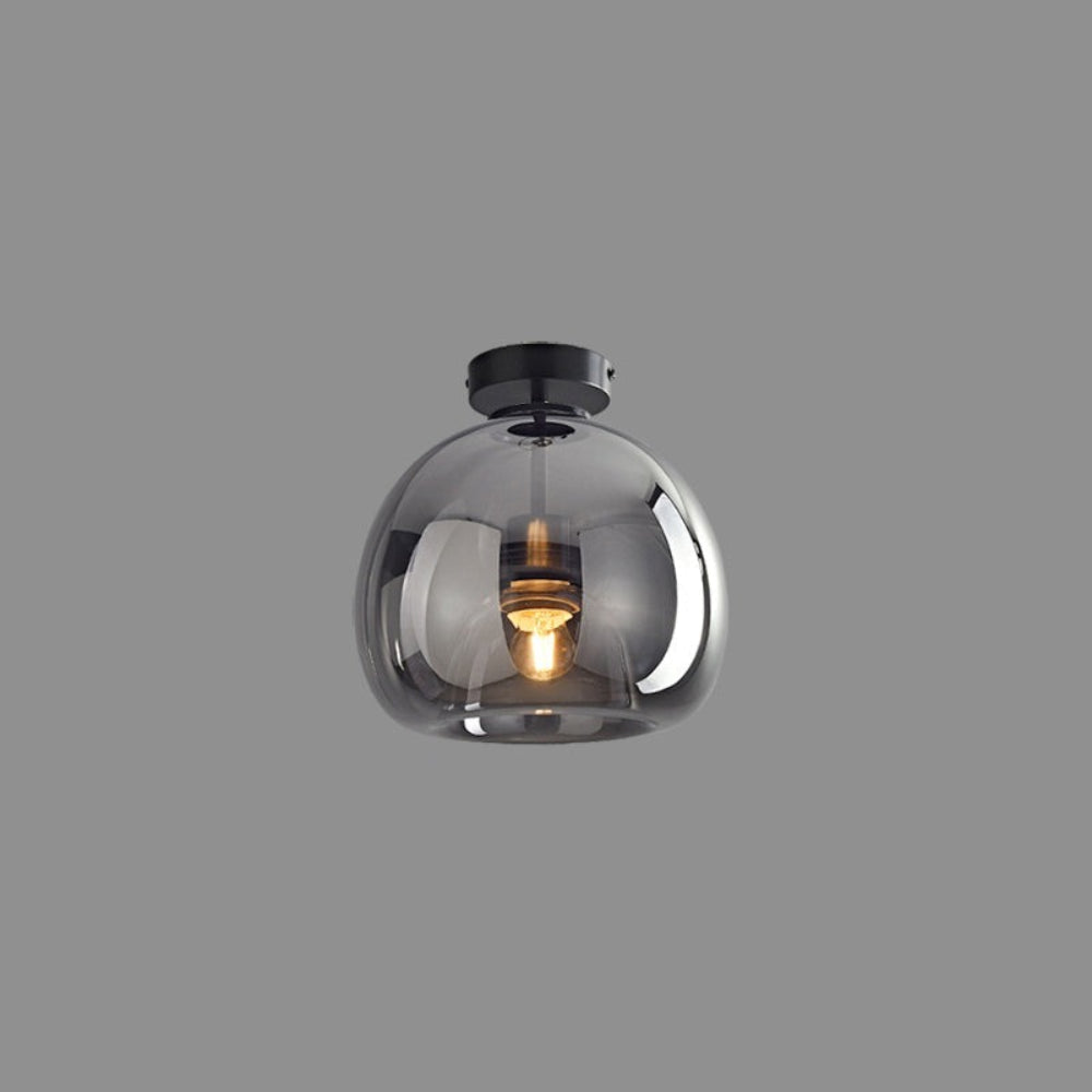 Plafonnier vintage en verre bullé | Ambré, Ø 25 cm, 2 hauteurs