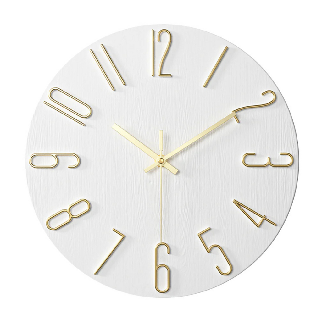 Horloge murale Noble | Minimaliste dorée, Ø 30 cm