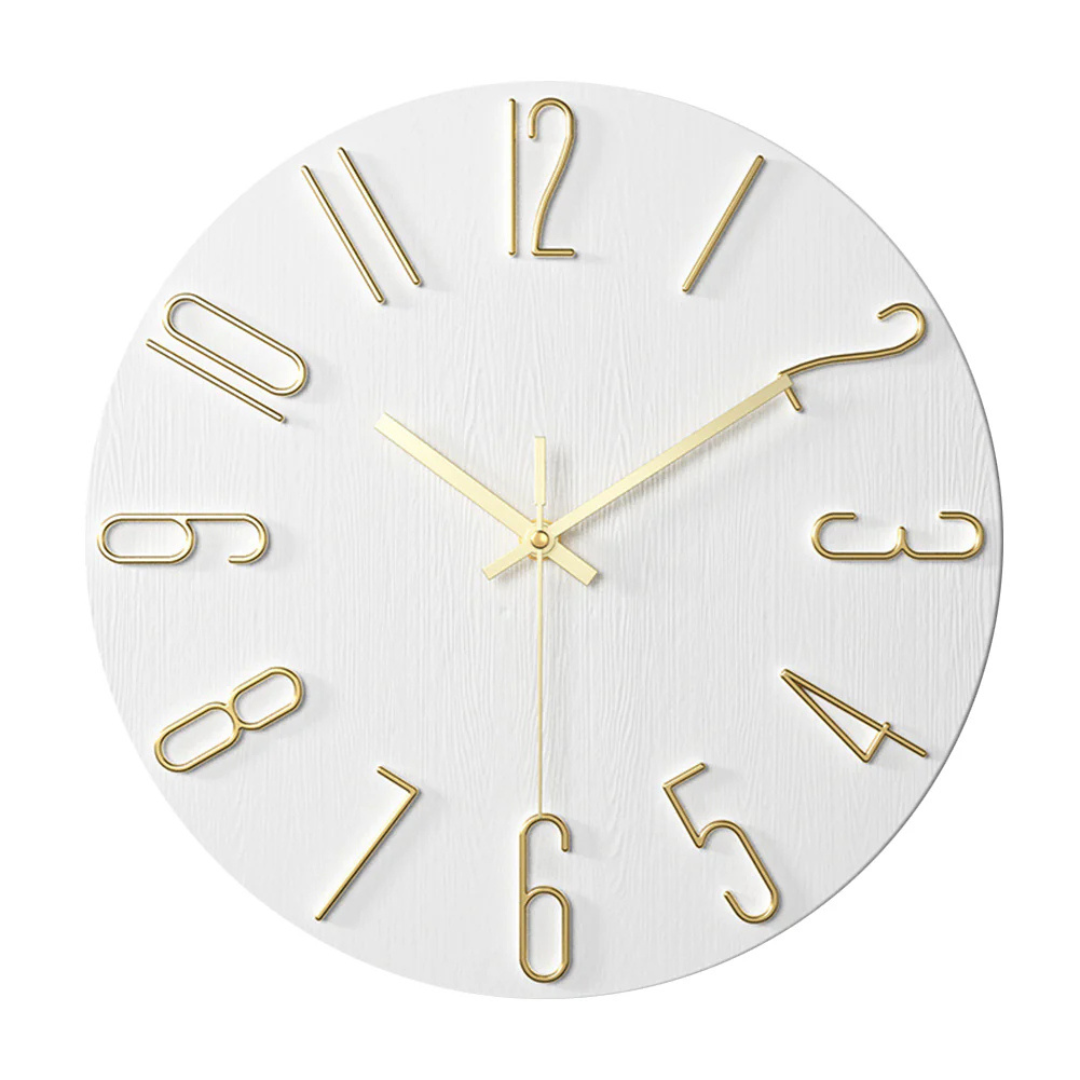 Horloge murale Noble | Minimaliste dorée, Ø 30 cm
