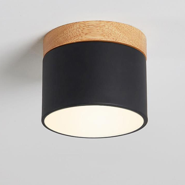 Plafonnier LED scandinave Macaron | Bois naturel, 7 coloris