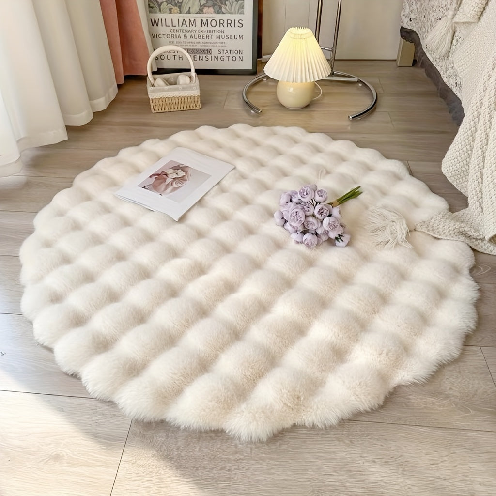 Tapis rond Cloud Comfort | Moelleux à effet bulles, 90 cm
