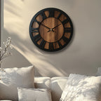 Horloge murale en bois vintage | Chiffres romains, 3 tailles