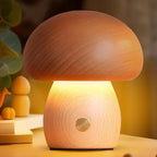 Veilleuse champignon Portobello | Bois naturel rechargeable