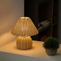 Lampe de bureau en bambou tressé | USB 5 V, esprit boho